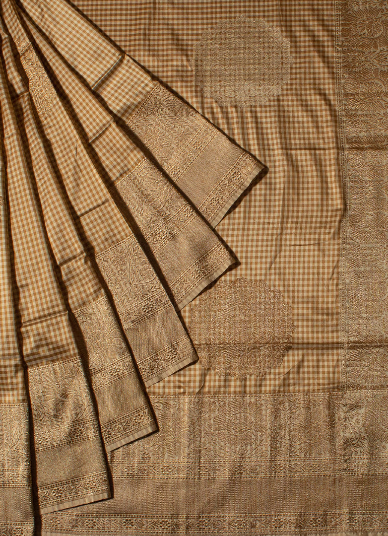 Copper Banarasi silk saree