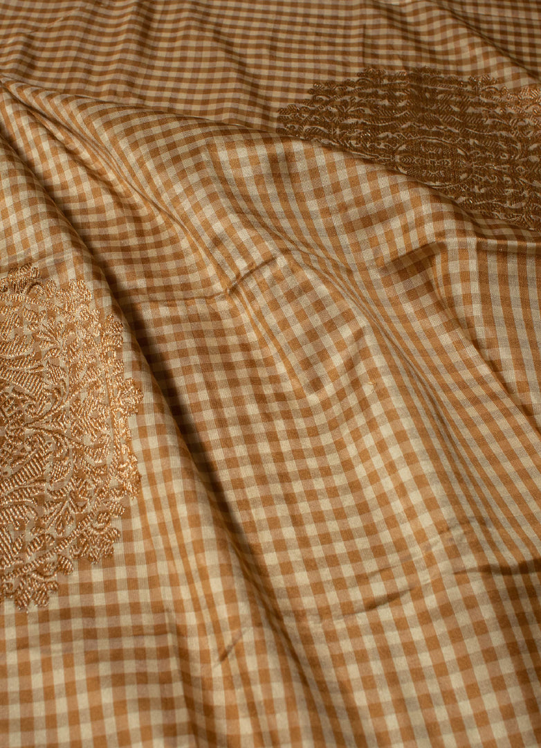 Copper Banarasi silk saree