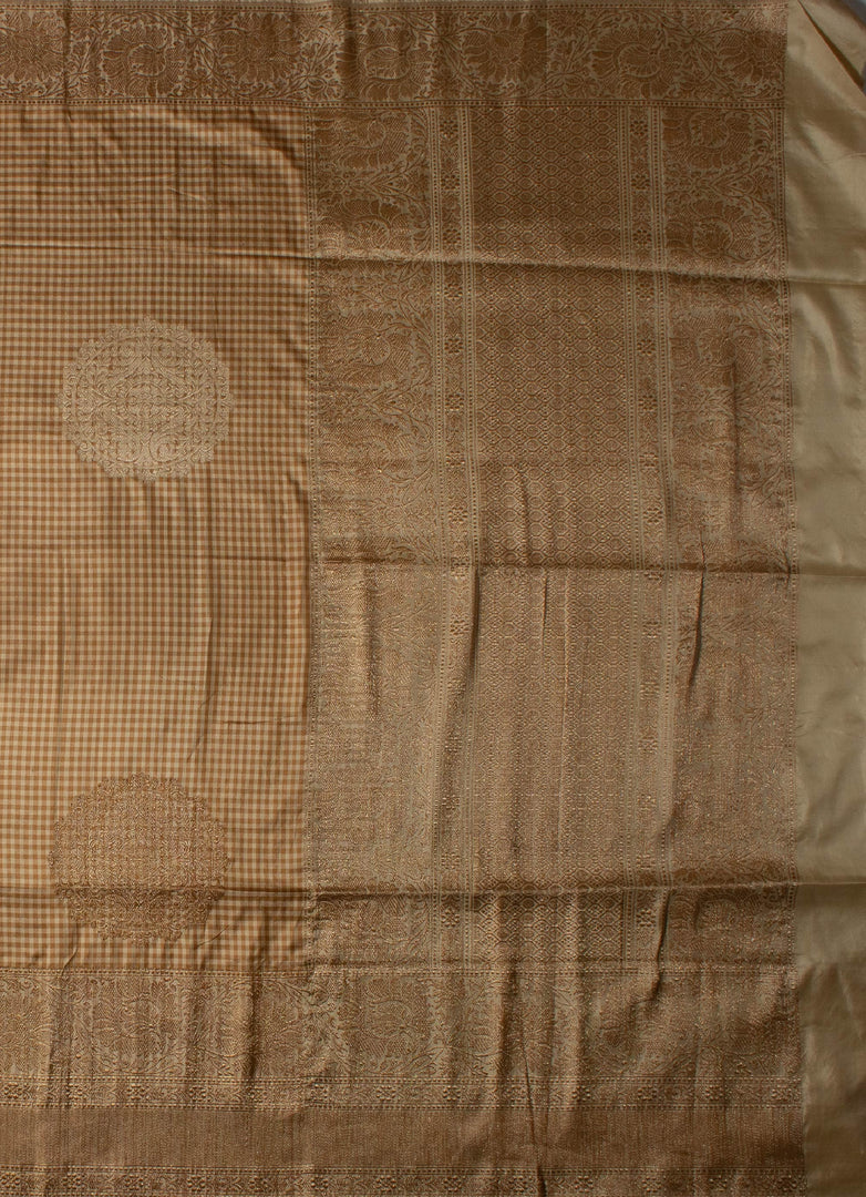 Copper Banarasi silk saree