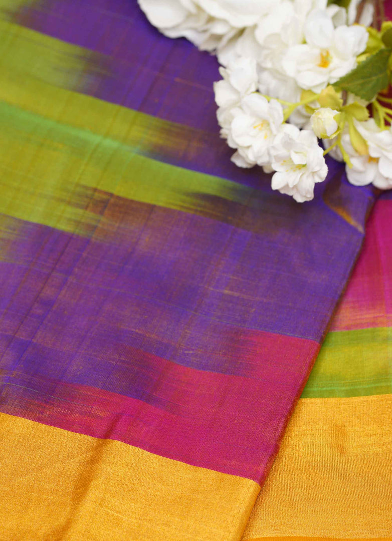 Multicolor Ikkat slik saree