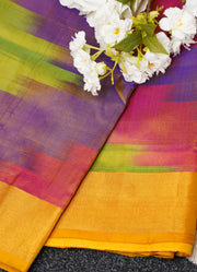 Multicolor Ikkat slik saree