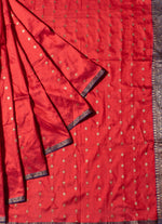 Load image into Gallery viewer, Buta Banarasi Silk saree in red and blue
