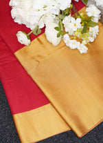 Load image into Gallery viewer, Red and golden Raw silk saree
