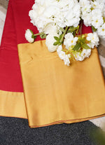 Load image into Gallery viewer, Red and golden Raw silk saree
