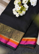 Load image into Gallery viewer, Black raw banarasi silk saree
