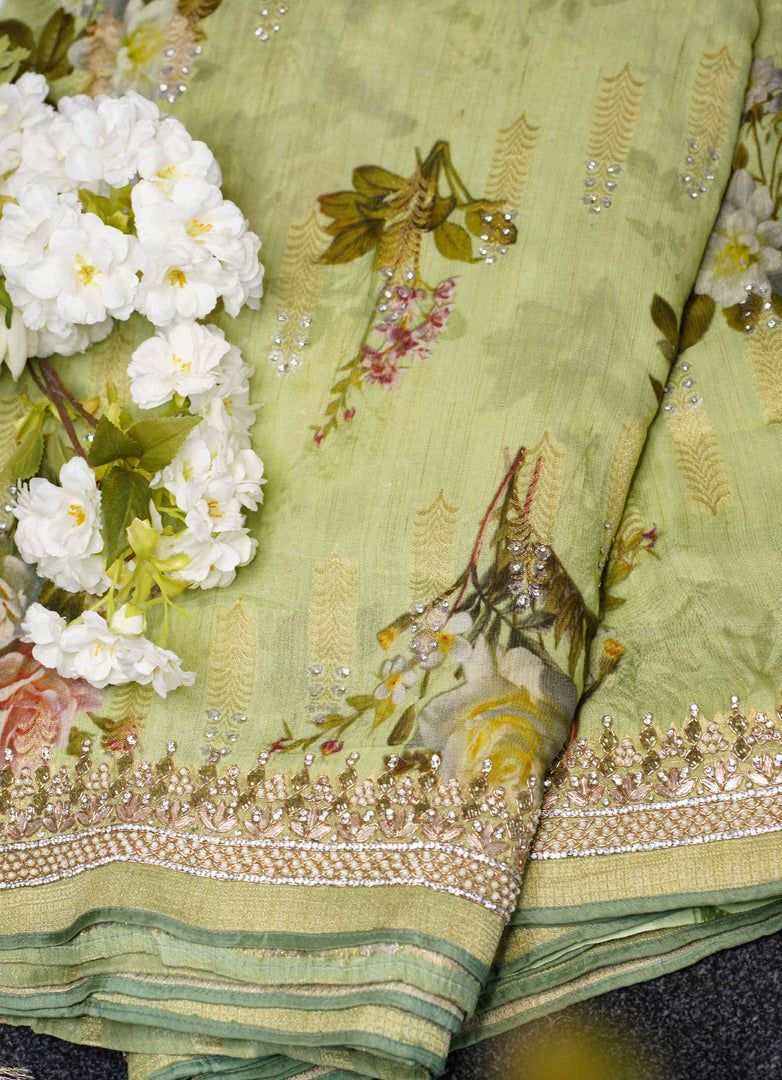 Floral banarasi silk saree