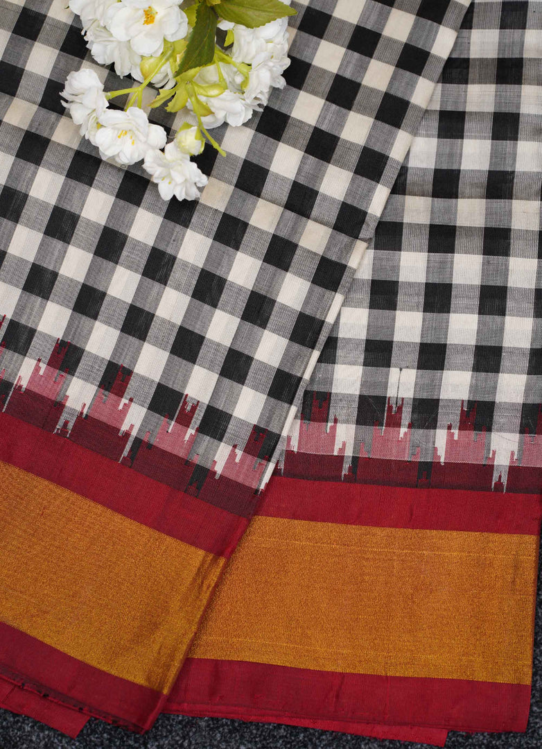 Chequerd Gadwal silk saree