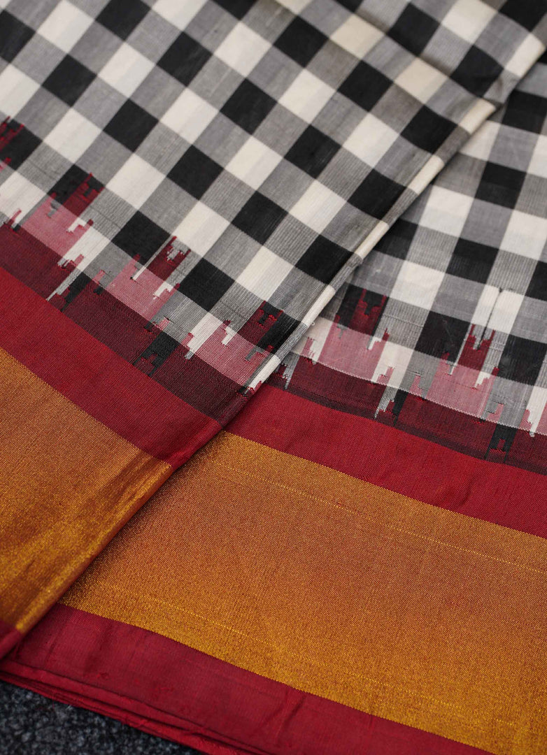 Chequerd Gadwal silk saree