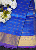 Load image into Gallery viewer, Blue Kanjipuram pure silk saree
