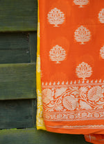 Load image into Gallery viewer, Orange and yellow shaded Chiffon Saree from Banaras
