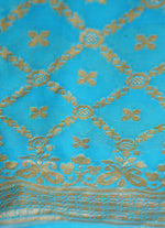 Load image into Gallery viewer, Sky blue Banarasi Pure Georgette Khaddi Saree
