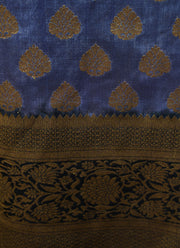 Grey colour with copper border and pallu half silk saree from Banaras