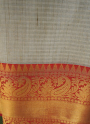 Traditional Beige and Red colour half silf Banarasi Saree